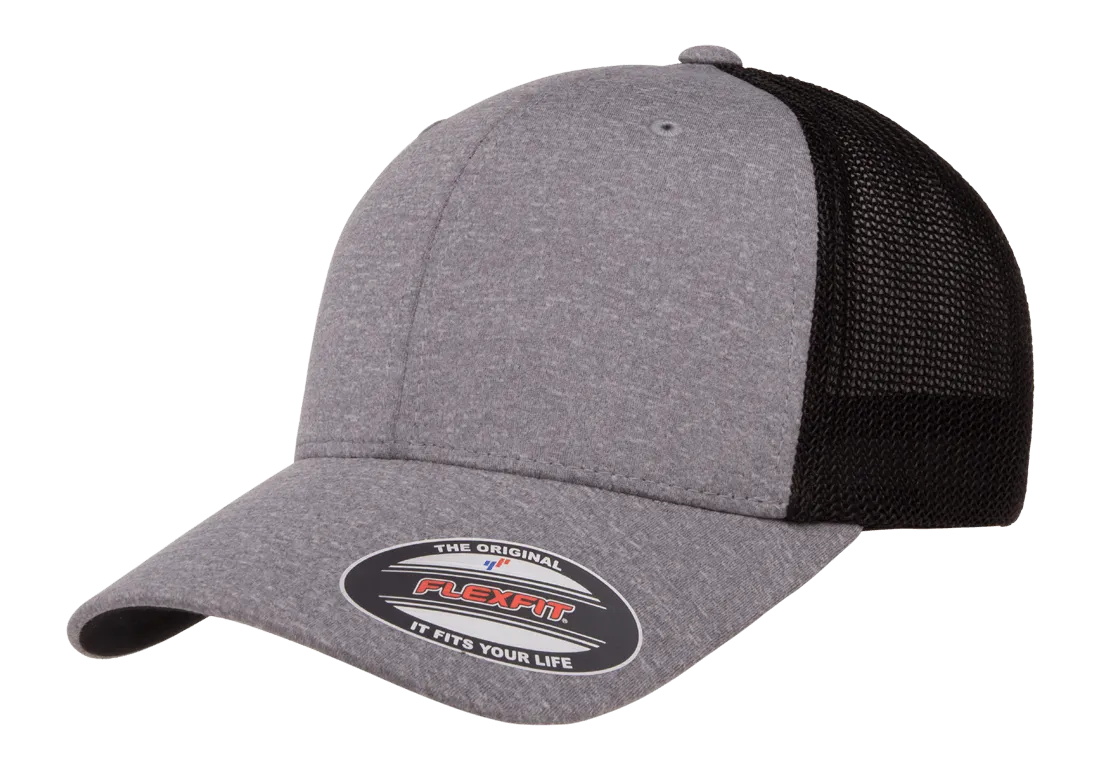 FLEXFIT® Melange Trucker Cap Heather/Black