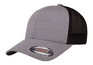 FLEXFIT® Melange Trucker Cap Heather/Black