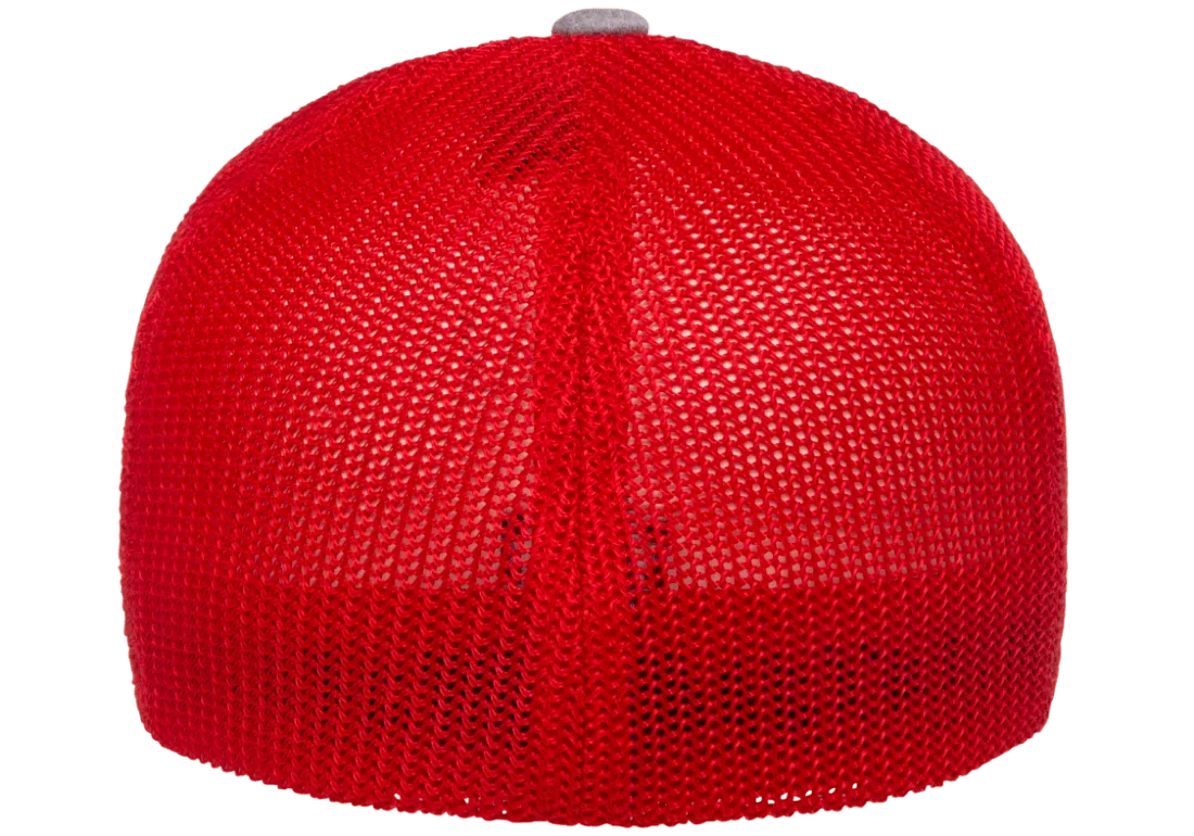 FLEXFIT® Melange Trucker Cap Heather/Red