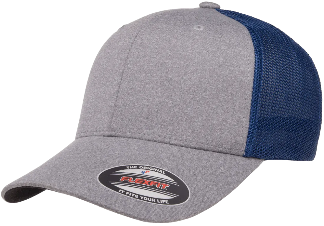 FLEXFIT® Melange Trucker Cap Heather/Royal