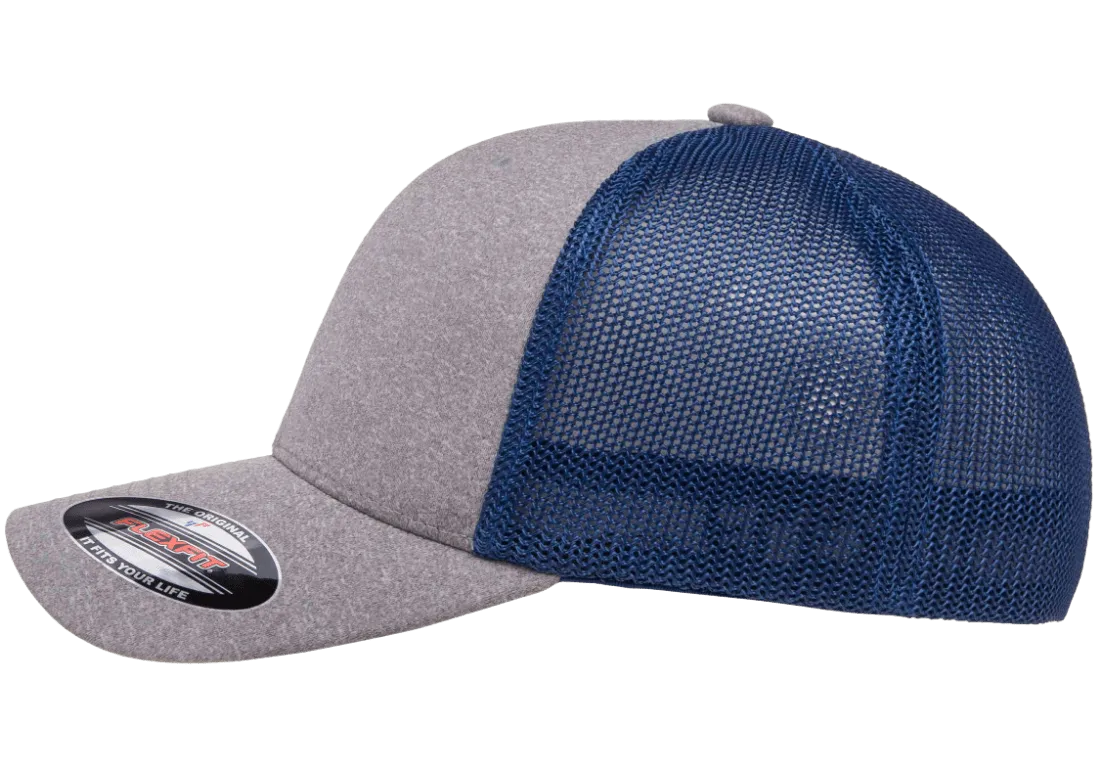 FLEXFIT® Melange Trucker Cap Heather/Royal