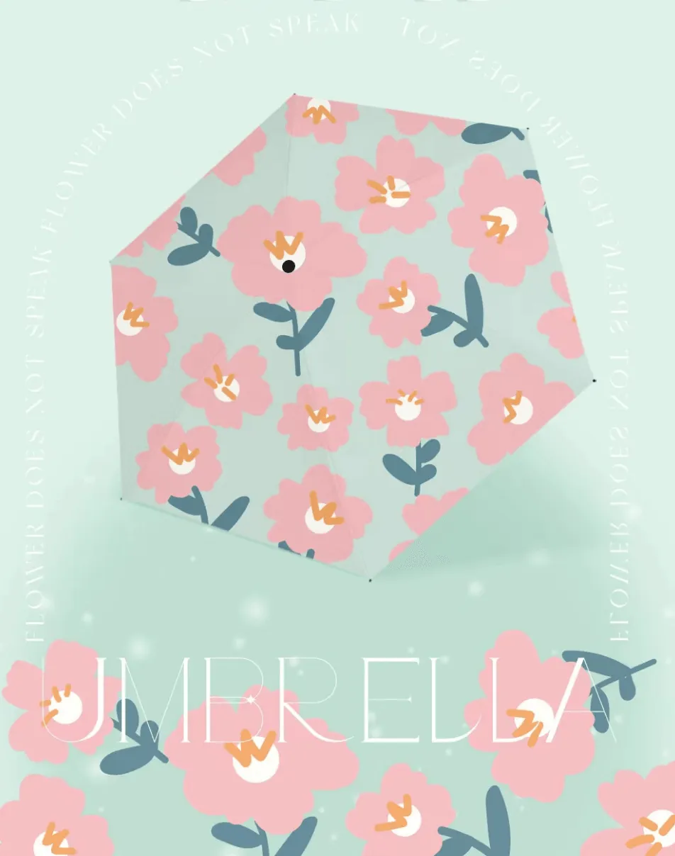 Floral Mini Sun Protection Umbrella