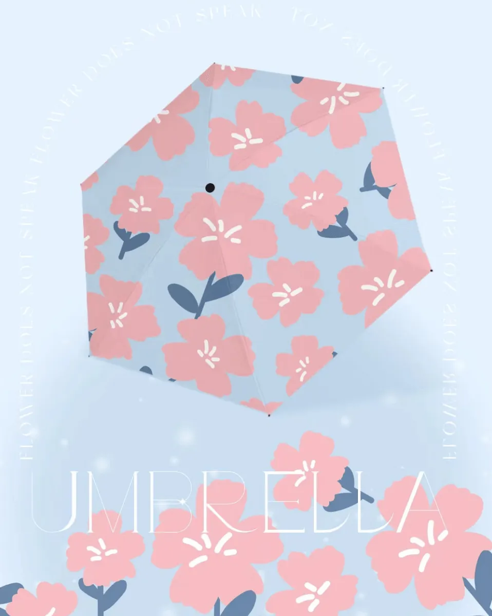 Floral Mini Sun Protection Umbrella