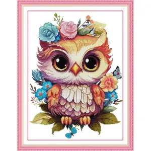 Flowers and Owls DIY Cartoon Cross Stitch Embroidery Kits