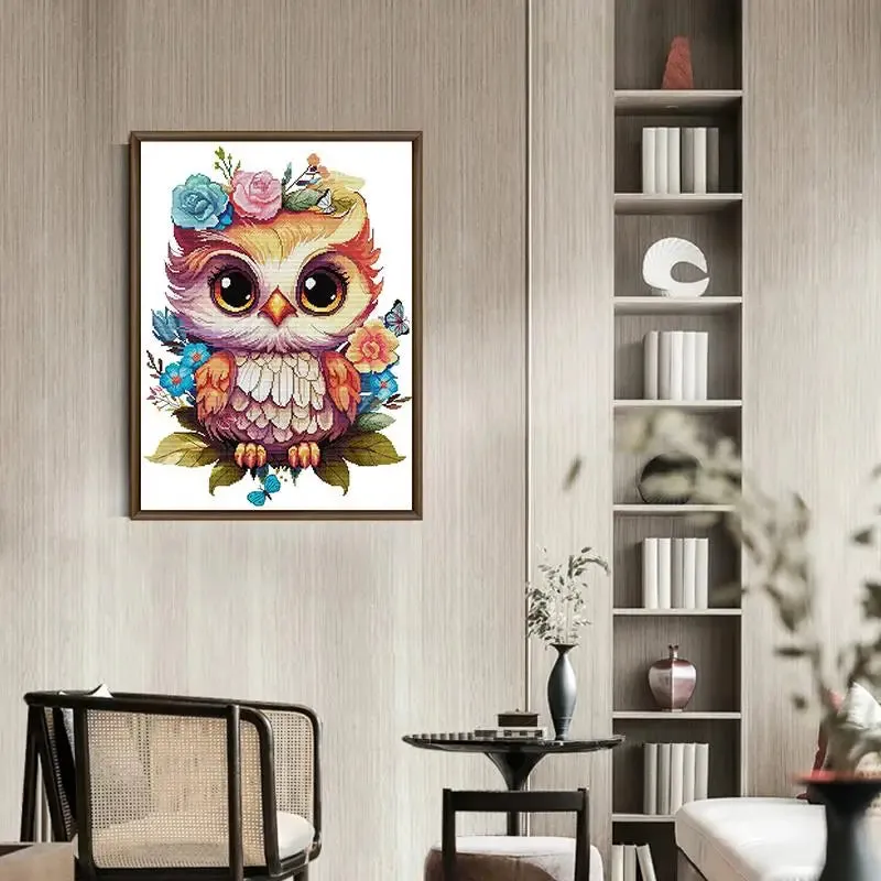 Flowers and Owls DIY Cartoon Cross Stitch Embroidery Kits