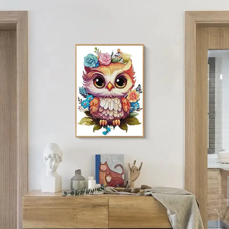 Flowers and Owls DIY Cartoon Cross Stitch Embroidery Kits