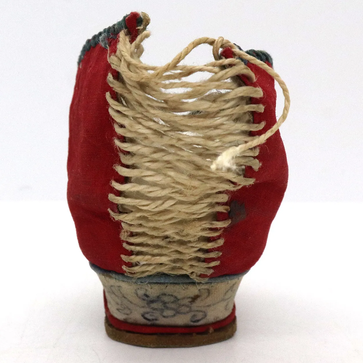 Four Chinese Embroidered Silk Fabric Bound Foot Lotus Shoes and Slipper