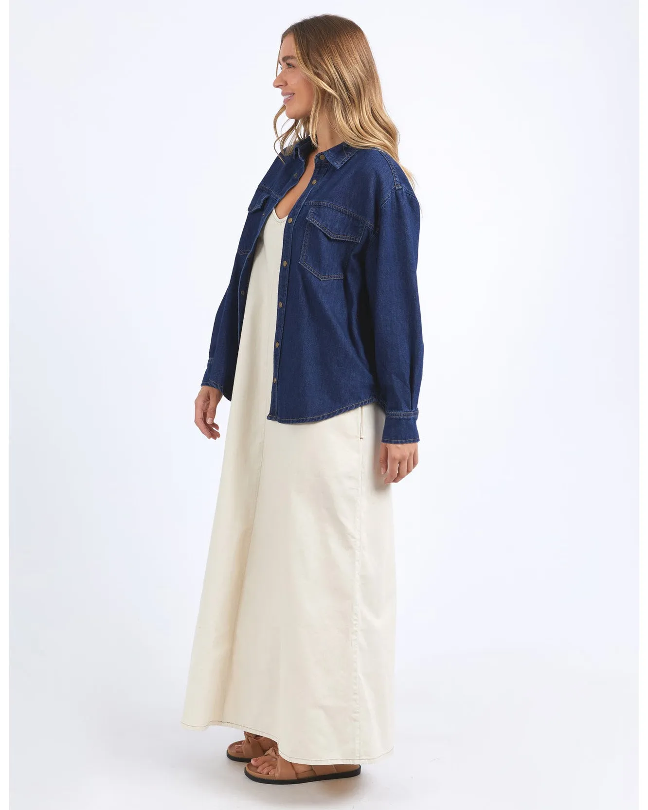 Foxwood Daisy Overshirt - Dark Blue Denim