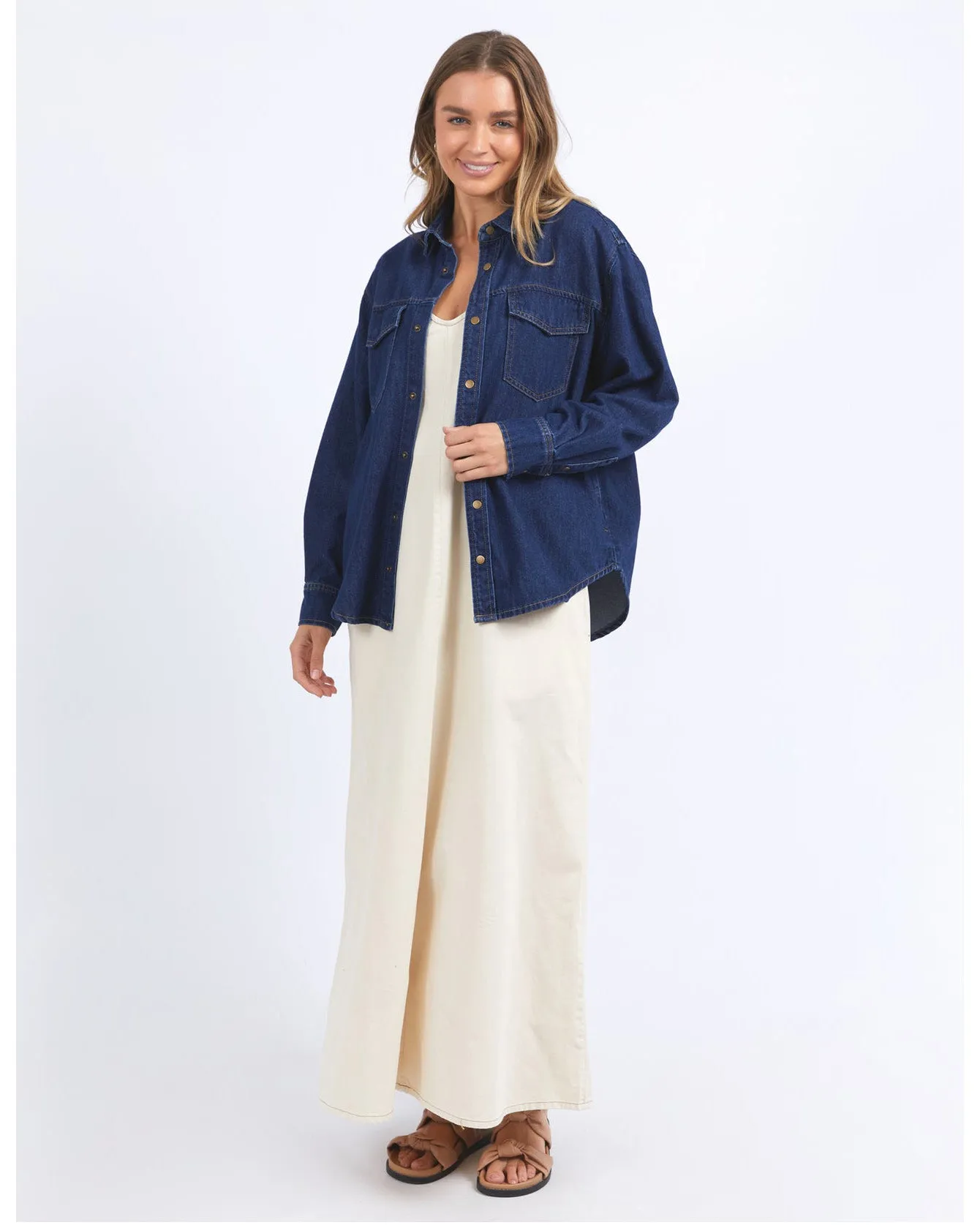 Foxwood Daisy Overshirt - Dark Blue Denim