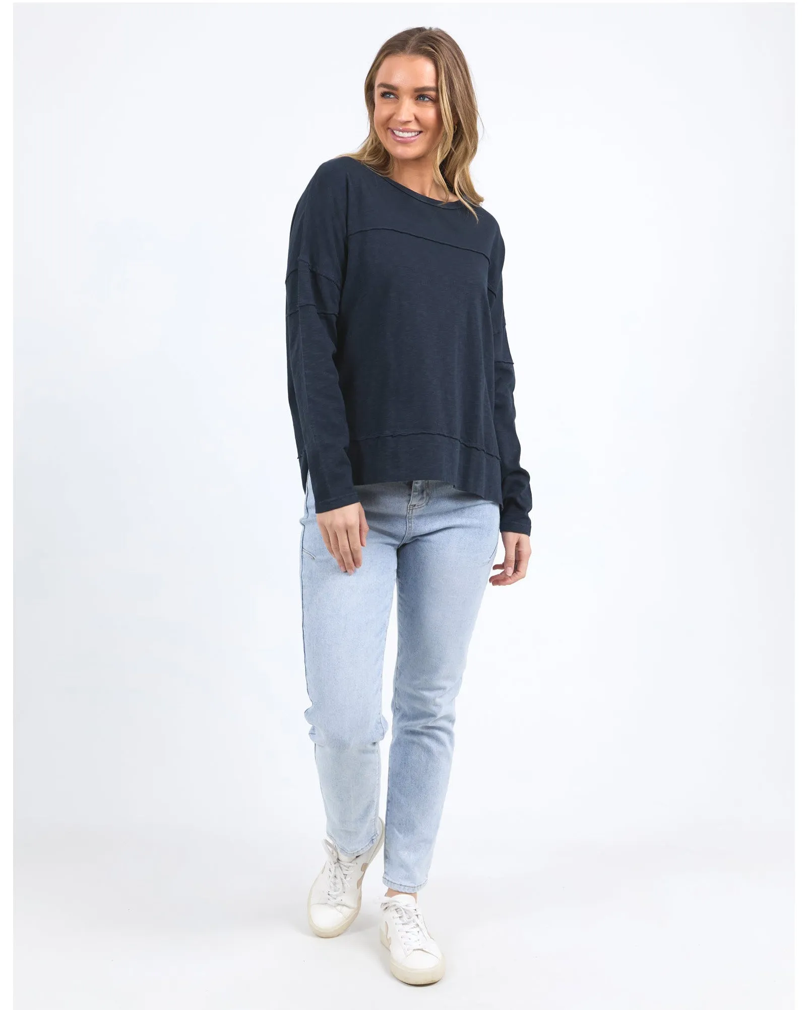 Foxwood Jayne Throw On Top - Navy
