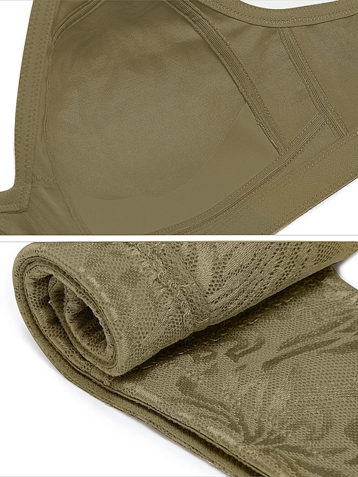 Full Coverage Comfort Minimizer Bra Flaxen Brown