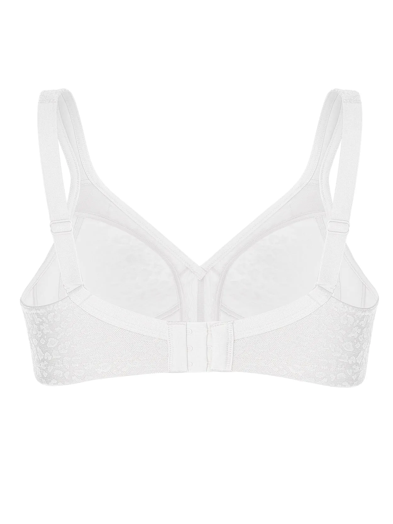 Full Coverage Large Bust Non-Padded Sports Minimizer Bra White