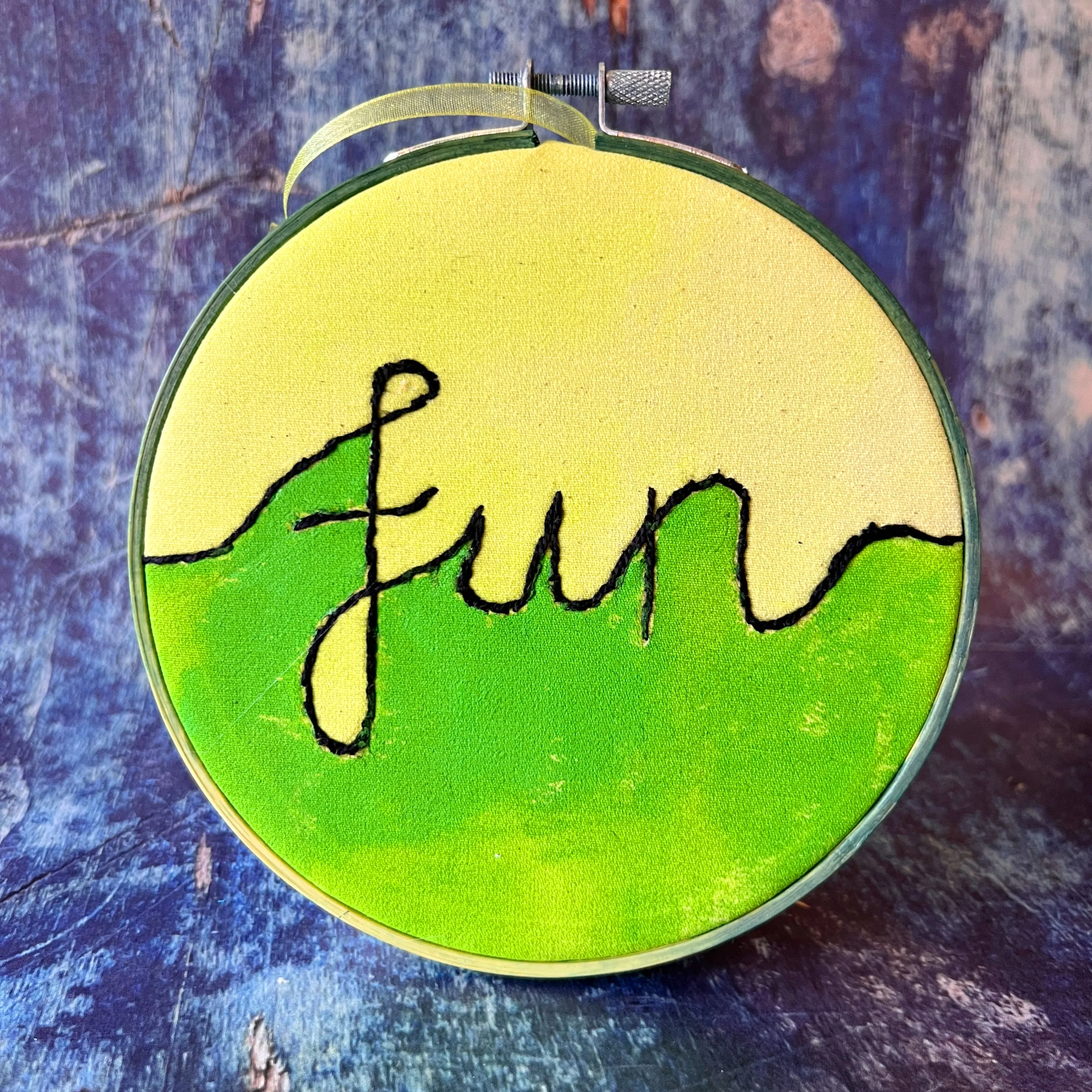 FUN - single word hoop art