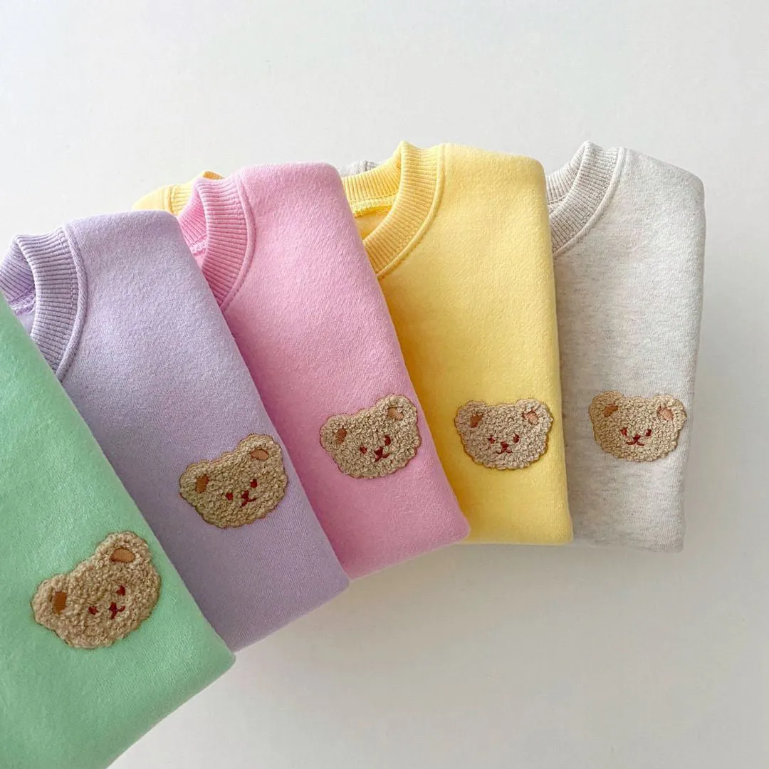 Fuzzy Bear Embroidery Tracksuit