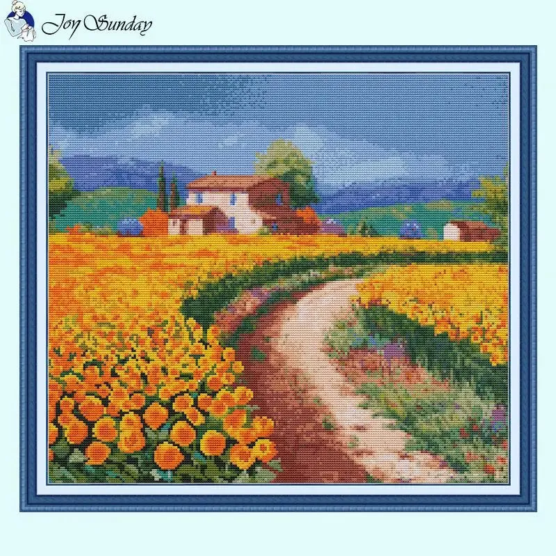 Garden Cottage Floral Cross Stitch Embroidery Kits