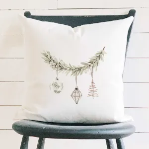 Garland with Ornaments - Square Canvas Pillow
