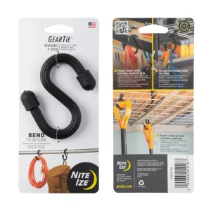 Gear Tie Bendable S-Hook - black