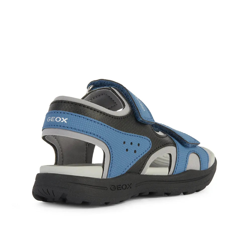 Geox J Vaniett B. C - LYCRA PR.DBK  LT Blue/Black Sandals
