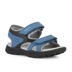 Geox J Vaniett B. C - LYCRA PR.DBK  LT Blue/Black Sandals