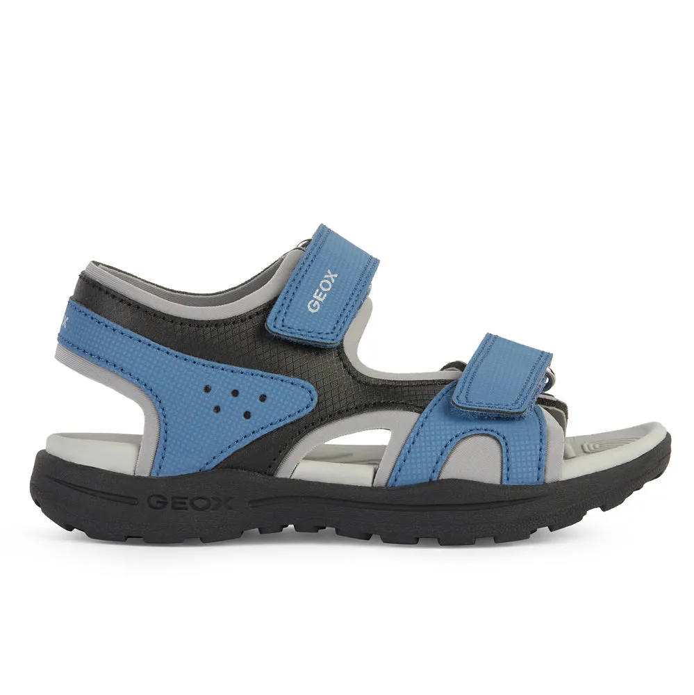 Geox J Vaniett B. C - LYCRA PR.DBK  LT Blue/Black Sandals