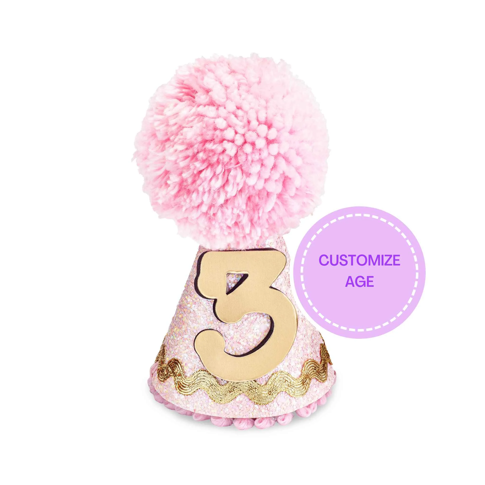 Glitter Fabric Party Hat - Pink