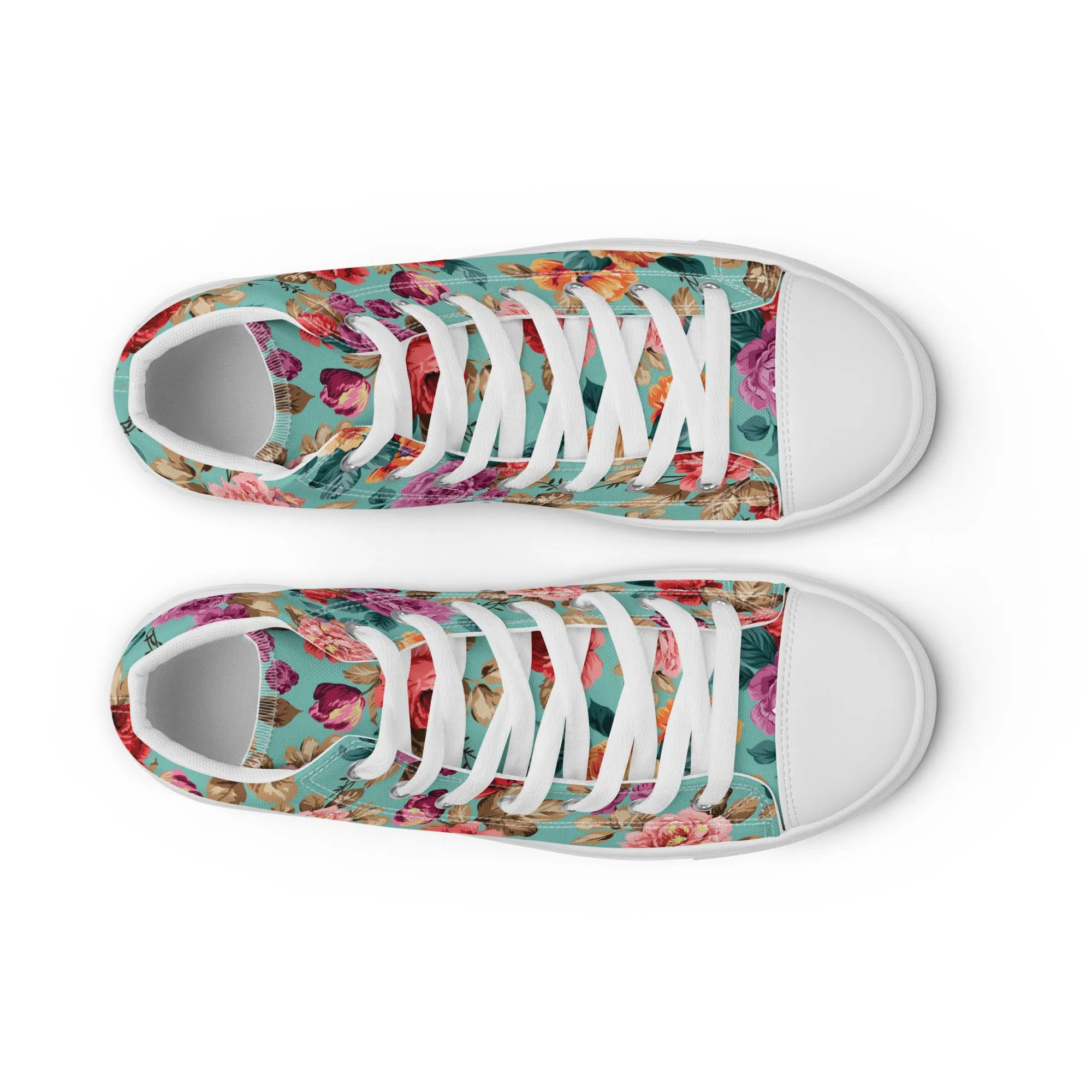 Green Roses High Top Shoes