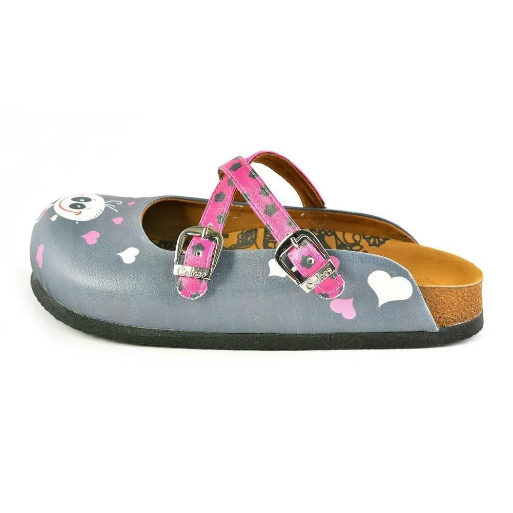 Grey and Pink Love, Cute Alien Patterned Clogs - WCAL167