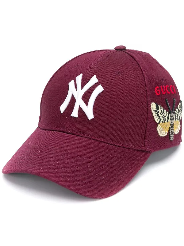 Gucci Baseball Cap With Ny Yankees™ Patch In Red