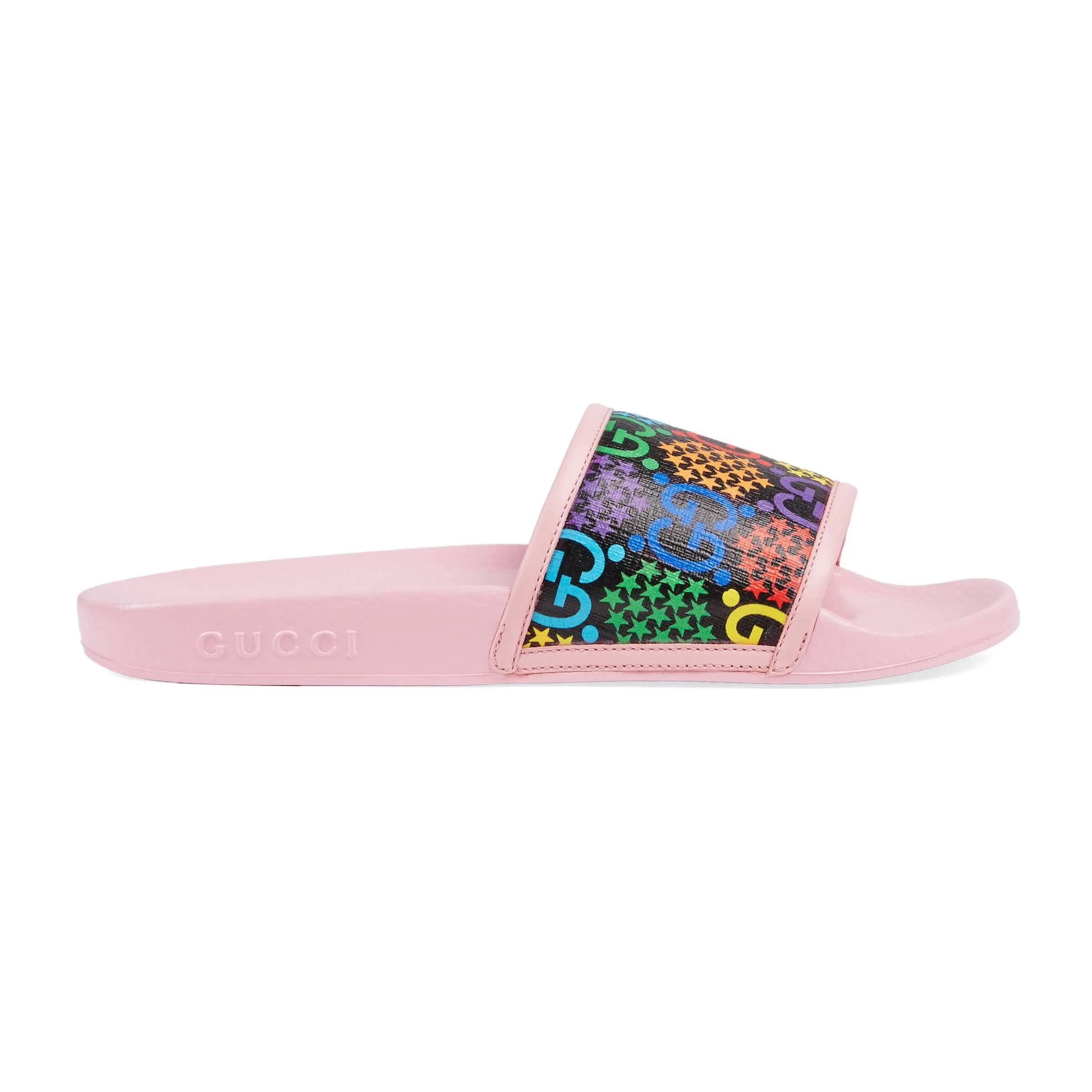 Gucci GG Psychedelic Slide Sandals in Pink