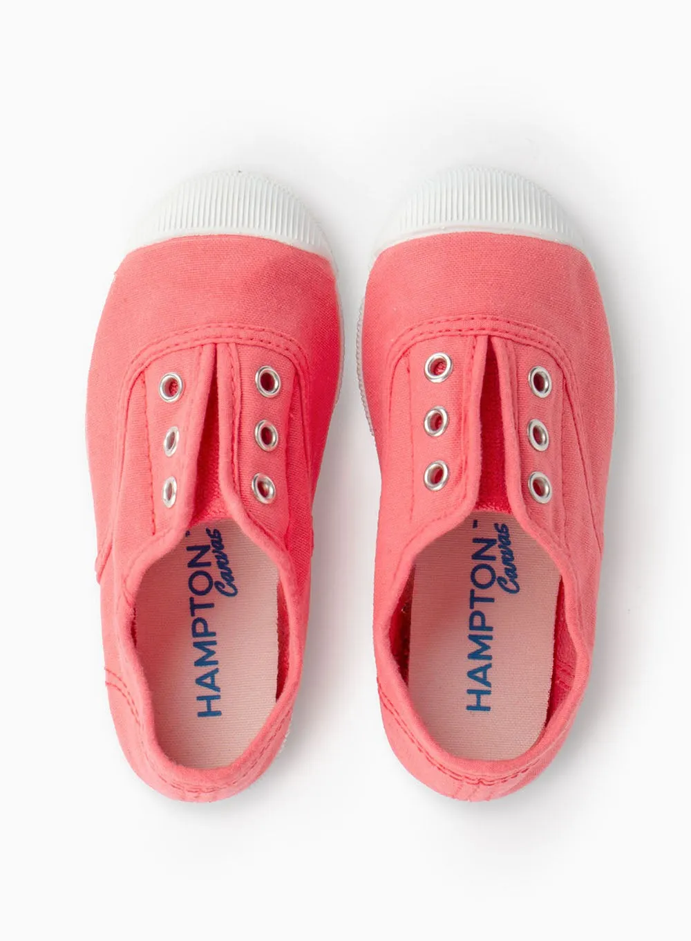 Hampton Canvas Plum Plimsolls in Coral