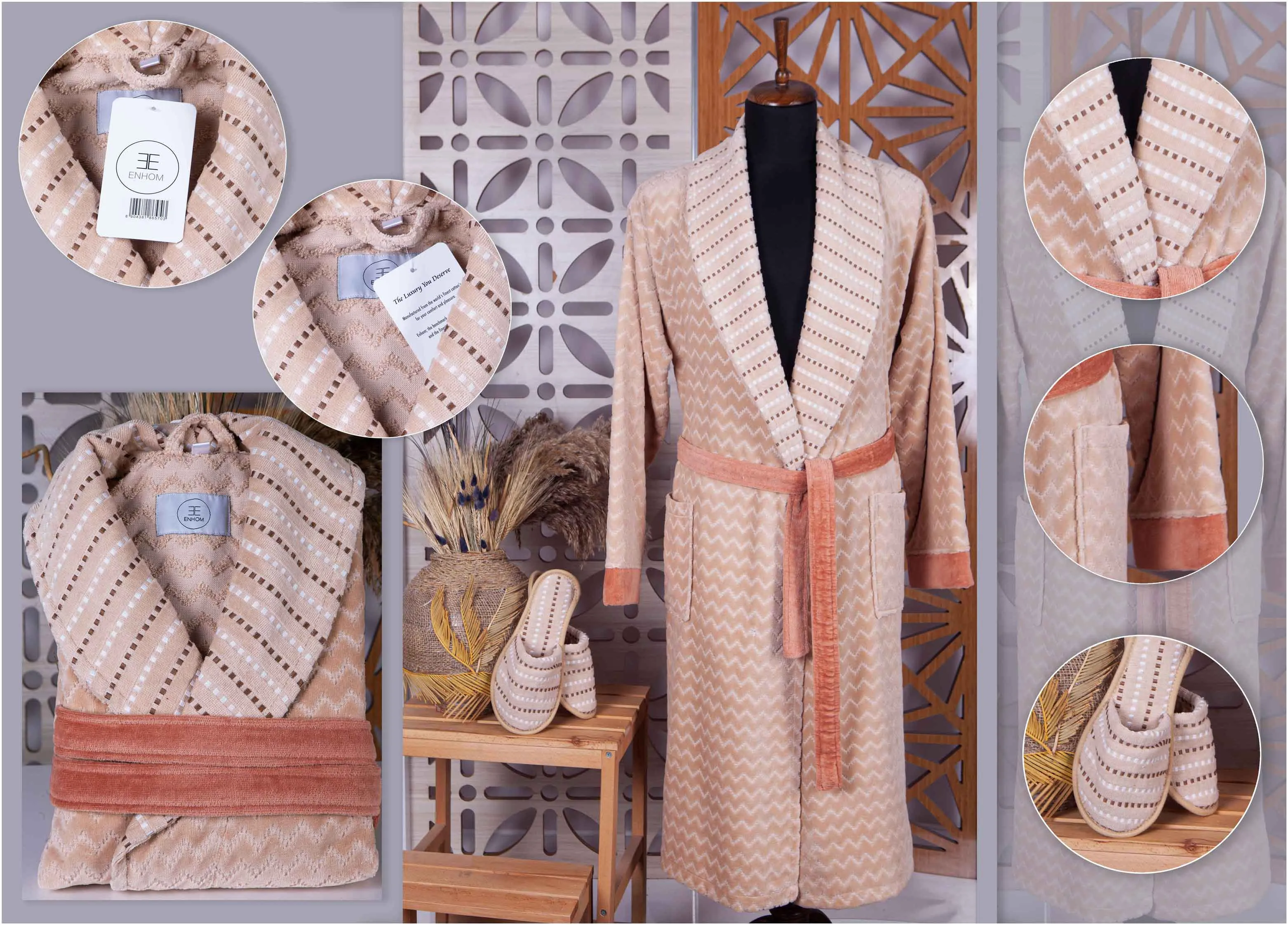 Hamtpon Collection Jacquard Velvet Bathrobe