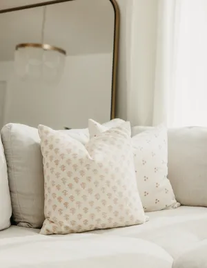 Hand Block Aster Blush flower Pillow