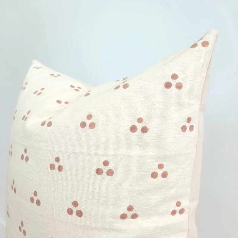 Hand Block Fleck Blush Pillow