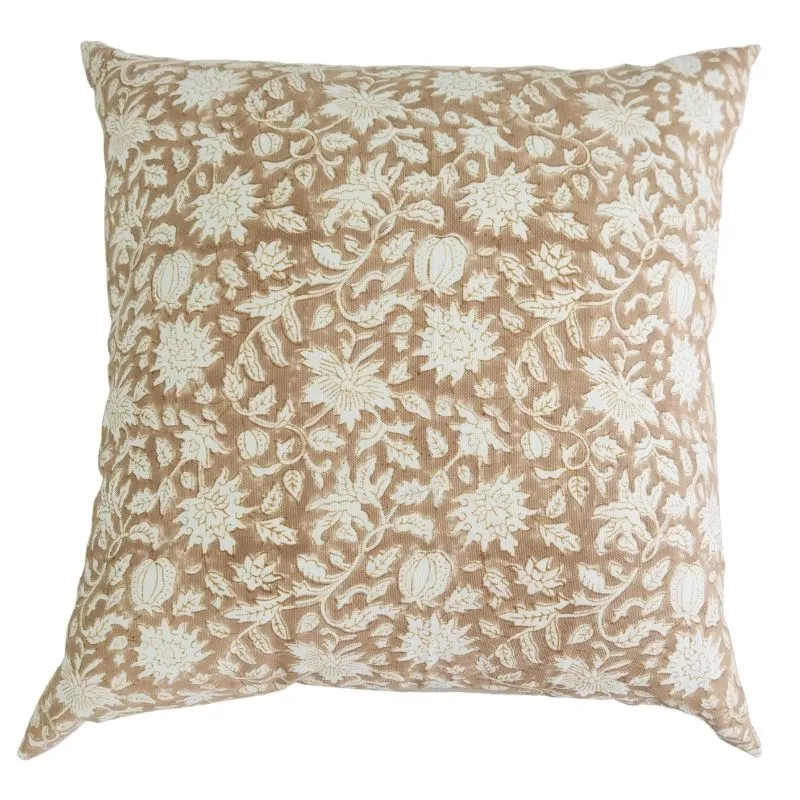 Hand Block Nude Woodland Pillow