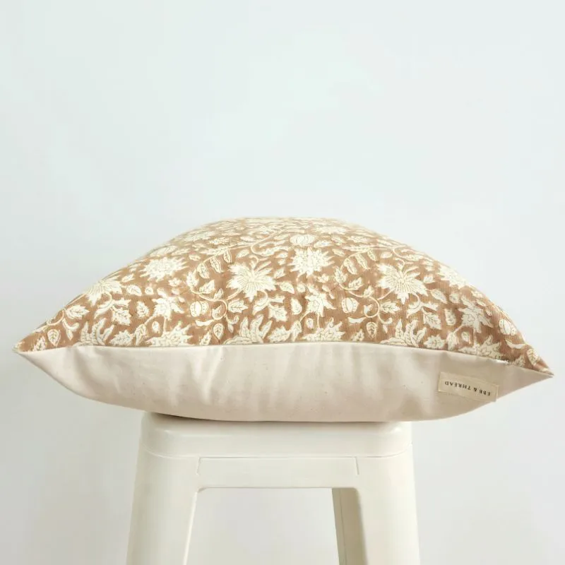 Hand Block Nude Woodland Pillow