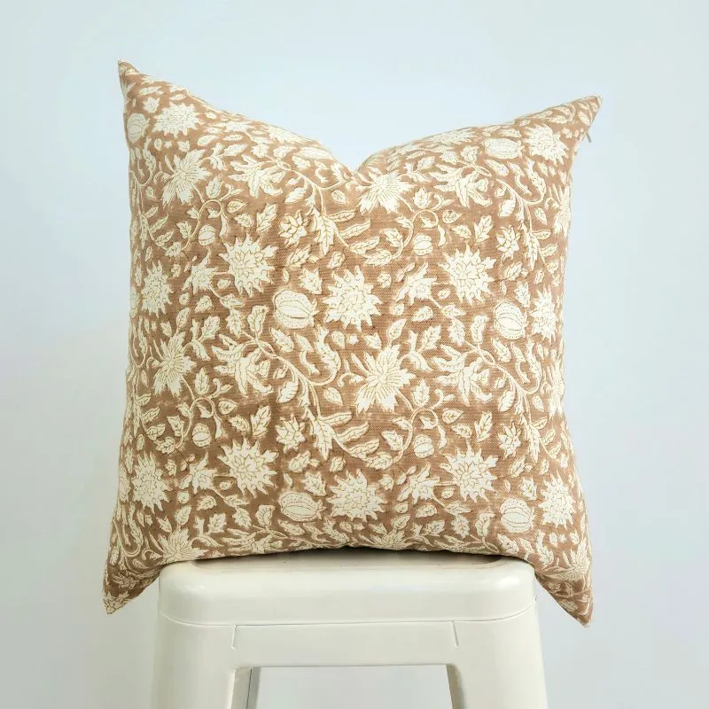 Hand Block Nude Woodland Pillow