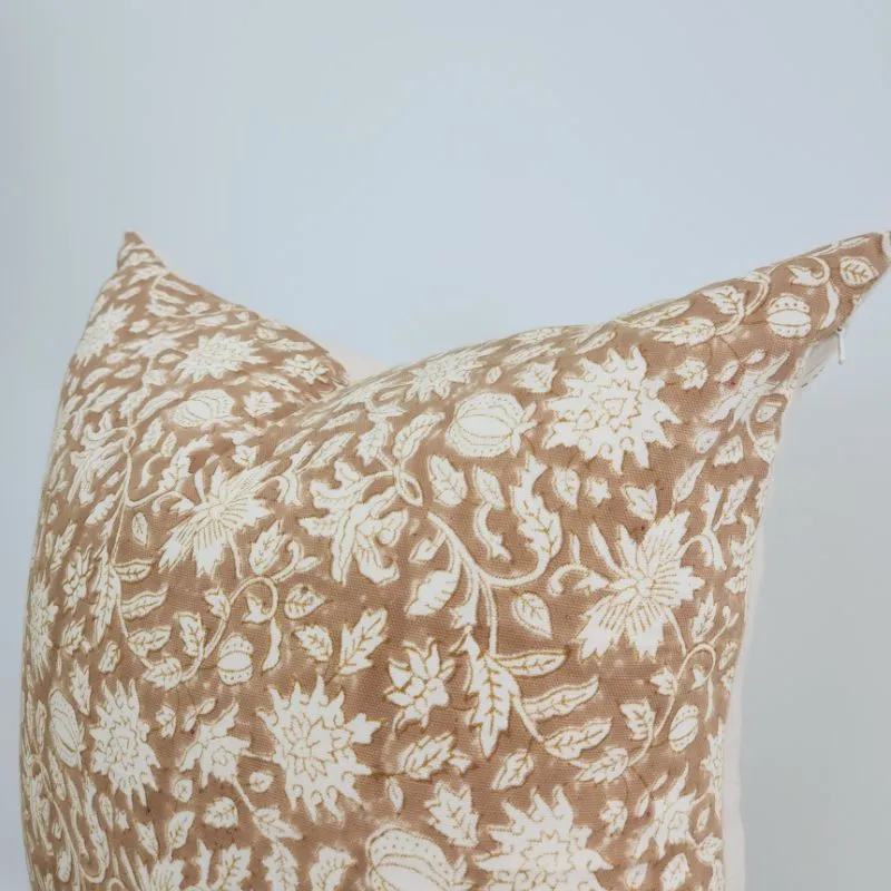 Hand Block Nude Woodland Pillow