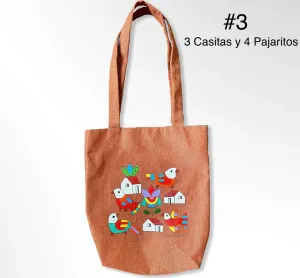 Handmade & Painted Jute Tote- Bolsa de Yute Pintada y hecha a mano