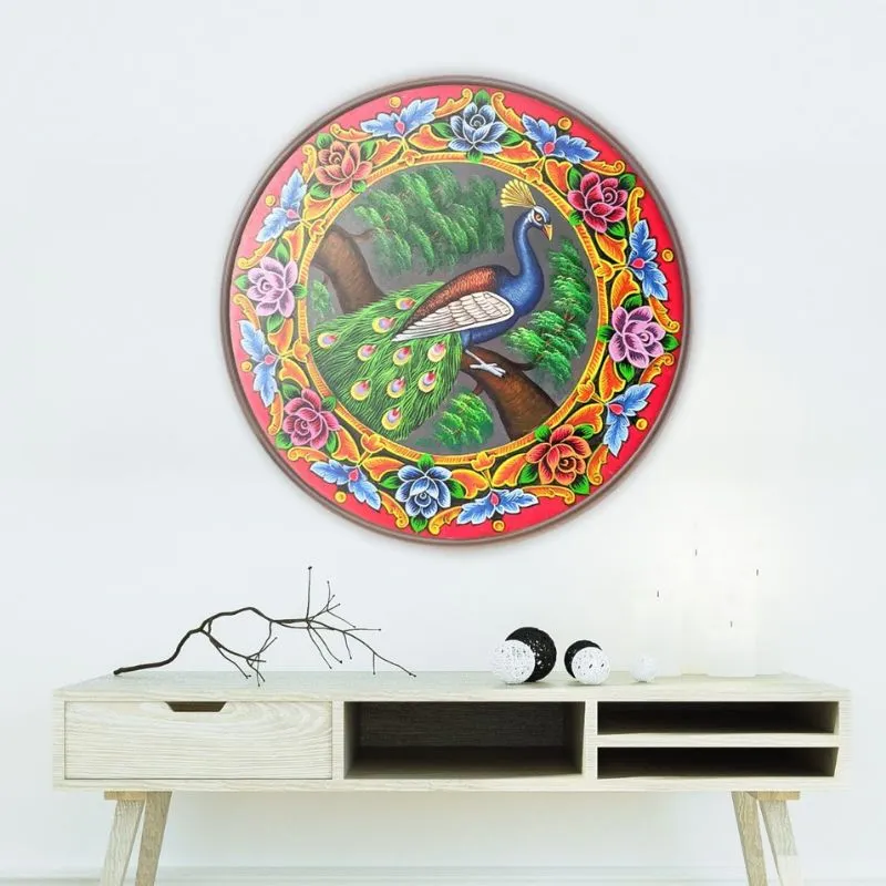 Handmade Peacock Canvas Painting