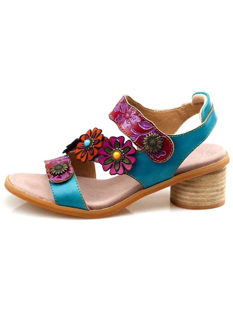 Handmade Vintage Casual Floral Sandals
