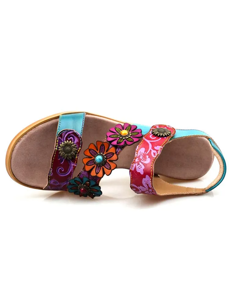 Handmade Vintage Casual Floral Sandals