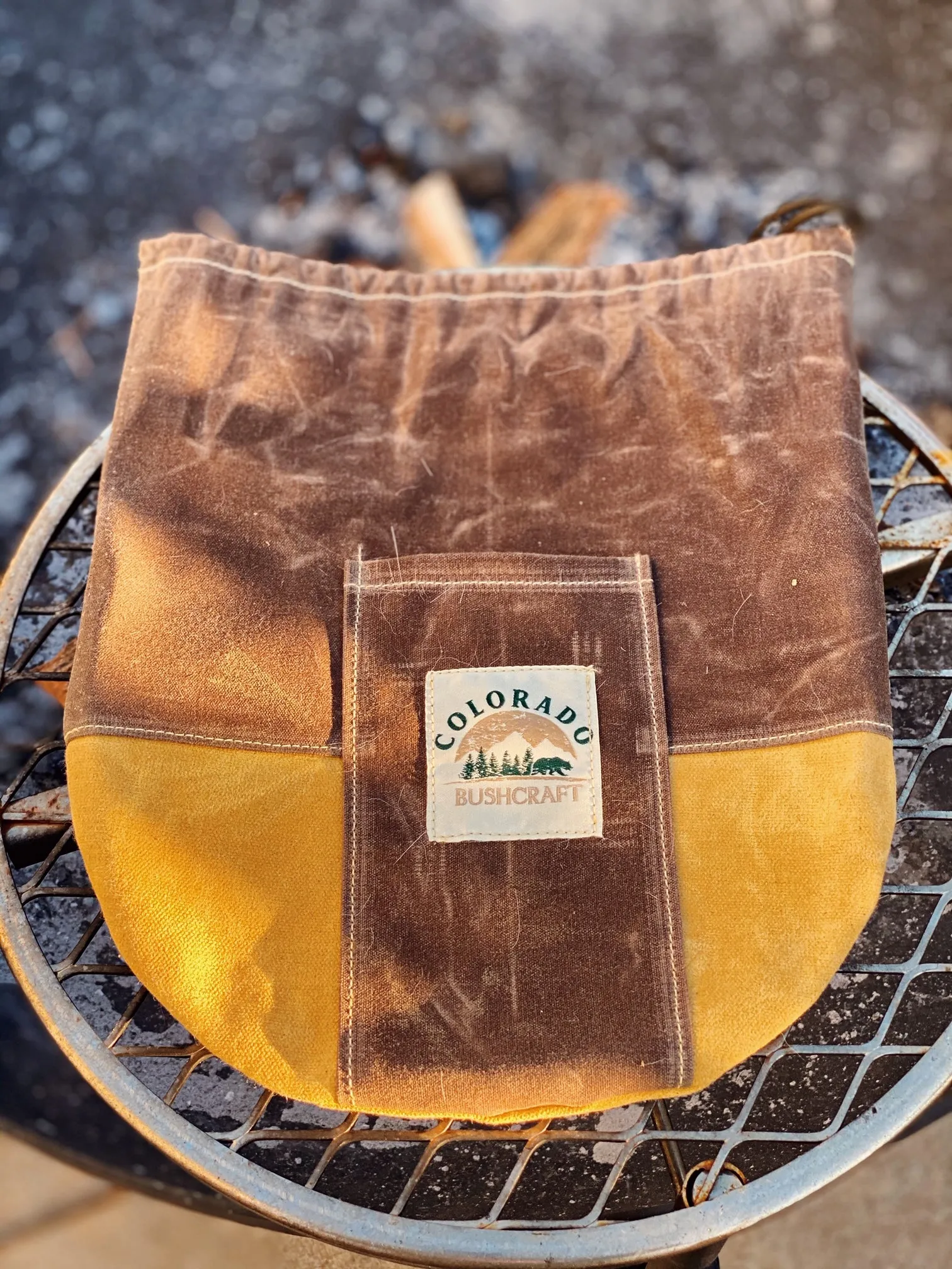 Handmade Waxed Canvas 12" Fry Pan Skillet Cover for Bushcraft Camping Outdoors