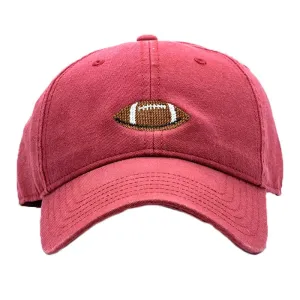 Harding Lane Kids Football Cotton Canvas Baseball Hat - Weathered Red