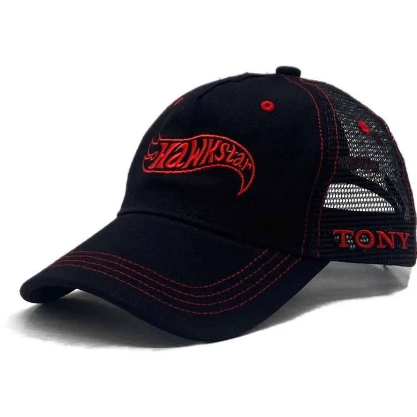 Hawkstar Canvas Trucker Hat Black/Red
