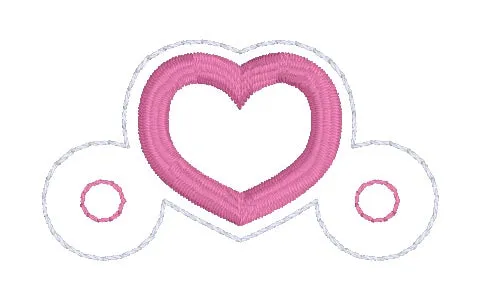 Heart Applique Shoe Charm machine embroidery design (3 versions included) DIGITAL DOWNLOAD