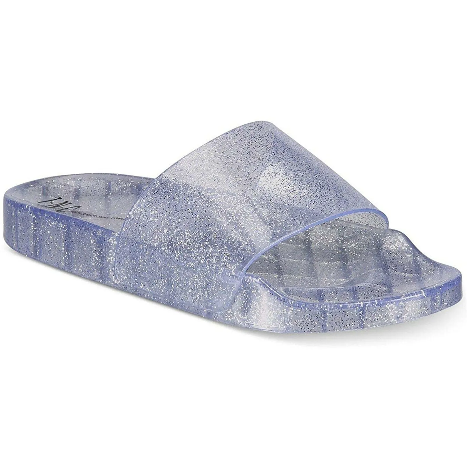 INC International Concepts Women's Glitter Jelly Pool Slides