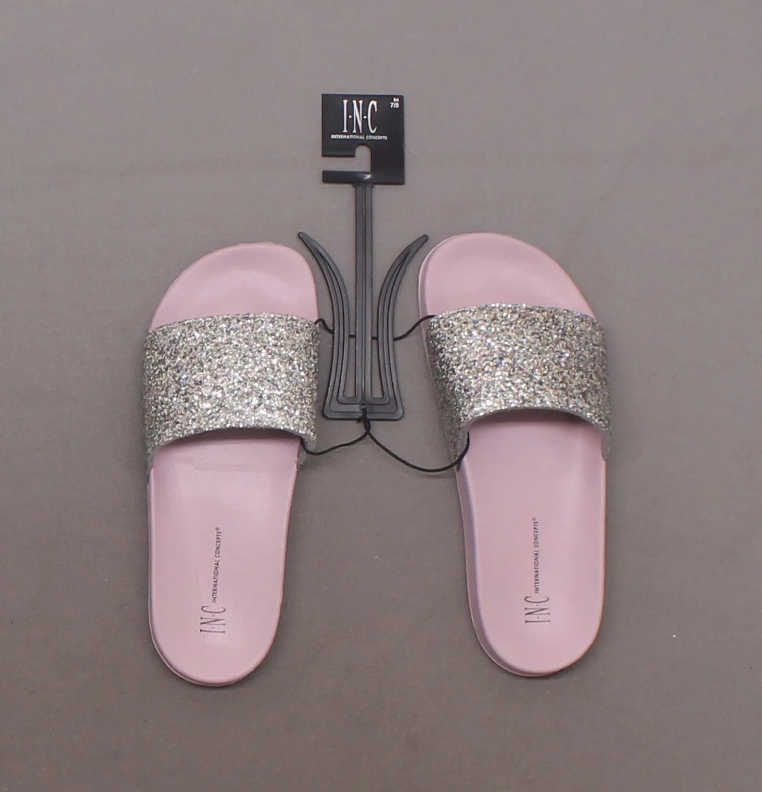 INC International Concepts Women's Glitter Pool Slides