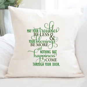 Irish Blessing Script - Square Canvas Pillow