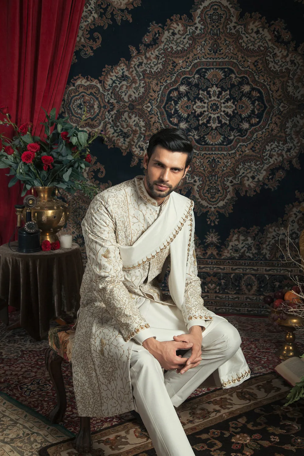 Ivory Sherwani Set