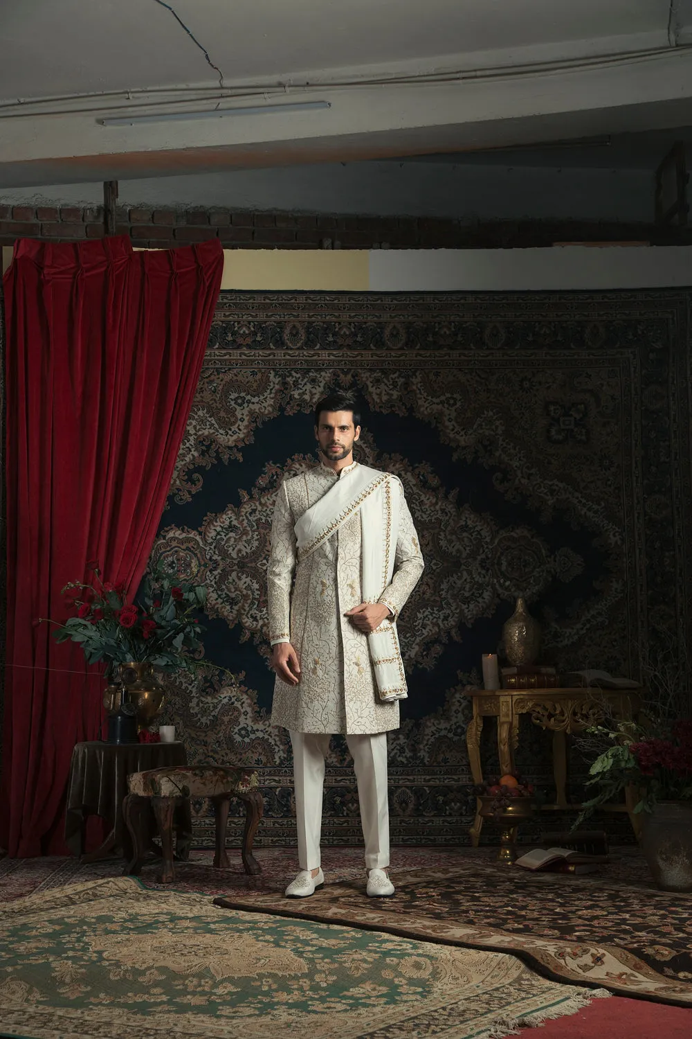 Ivory Sherwani Set